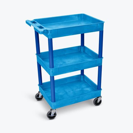 LUXOR Blue 3 Shelf Tub Cart BUSTC111BU